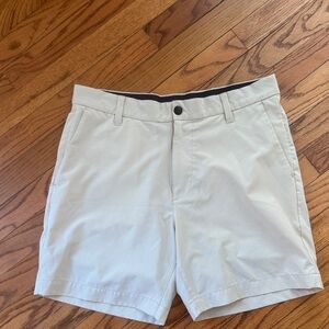 Nautica Men's Cream Flat Front Shorts